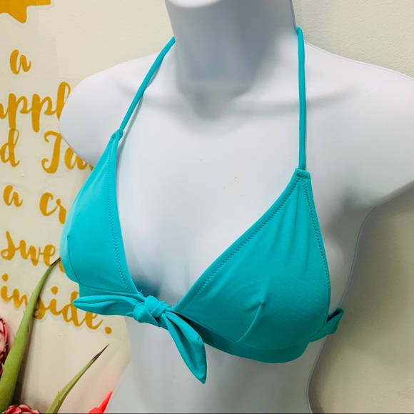 VICTORIA’S SECRET Teal Triangle Bikini Top XS - Picture 2 of 8